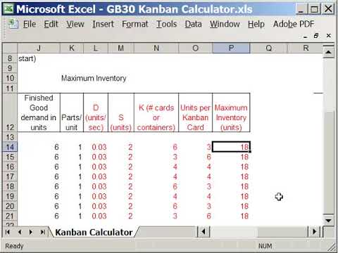 Kanban Calculator