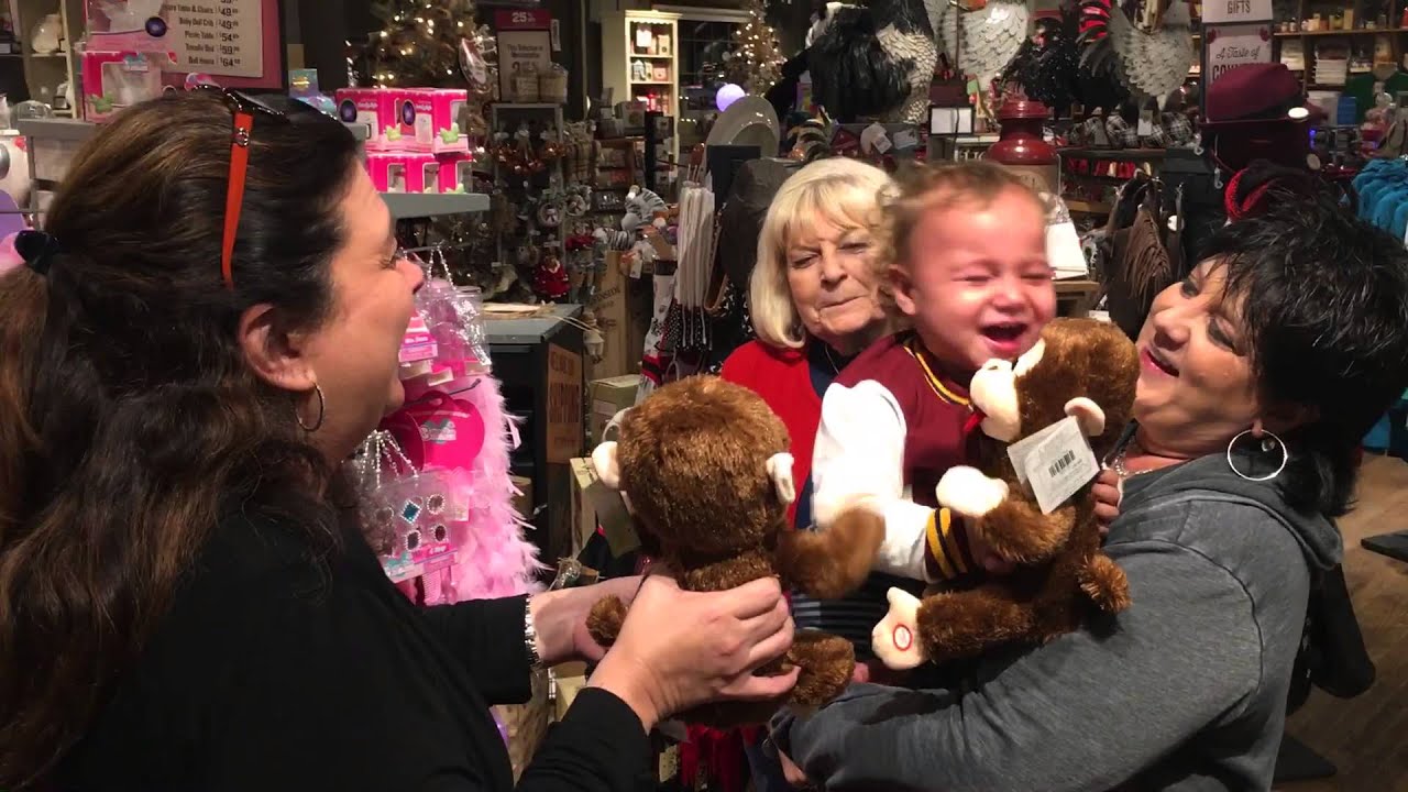 Baby Goes Bananas For Giggling Monkey Toy At Cracker Barrel Youtube