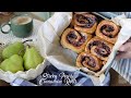How to make sticky pear cinnamon rolls no mixer