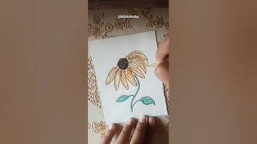 sunflower🌻❤️ #art #drawing #easywatercolorart #watercolorart #support #viral #artist #fyp