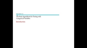 10.1 The Basic Ingredients for Testing With Categorical Variables: Introduction