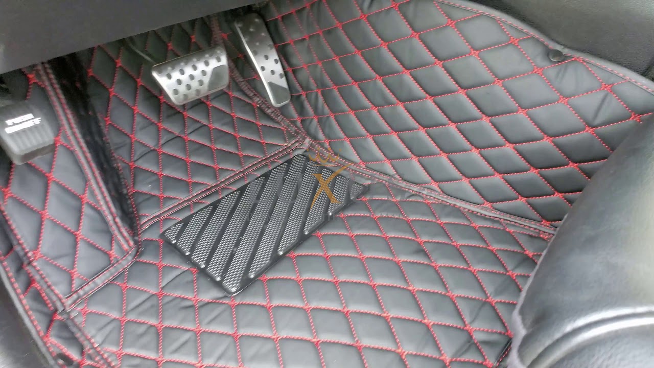 Black & Red Stitching Luxus Car Mats on Customer's Dodge Charger YouTube
