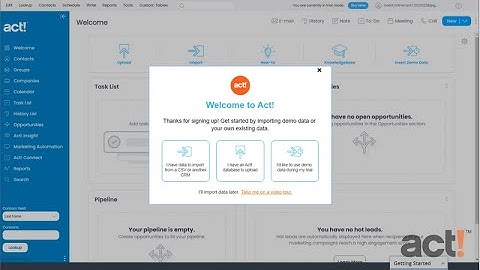 Act! CRM Classic Training Video: Using the Getting Started Menus