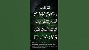 سورة الممتحنة إن يثقفوكم يكونوا لكم أعداء ويبسطوا إليكم أيديهم الاية ٢ #quran