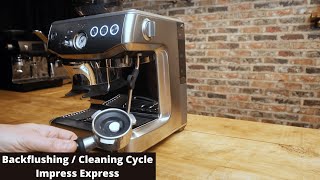 Sage (Breville) Barista Express Impress - How to run a cleaning cycle (backflushing).