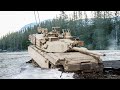 Recovering 70 Ton US M1 Abrams Tank Stuck in Icy Mud