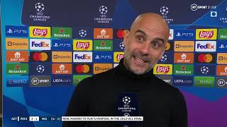 Stunned Pep Guardiola reacts to late Real Madrid comeback against Man City