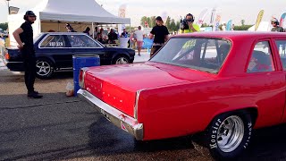 BMW E30 2.8T DCT vs '69 Plymouth Valiant 6.1 1/4 mile drag race