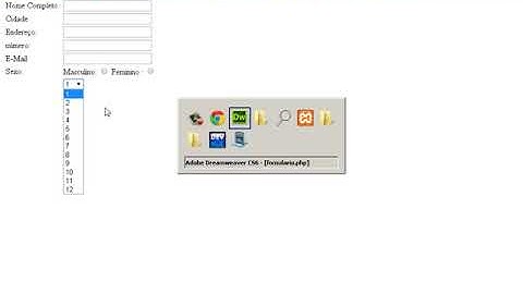 PHP 1 Criando Formulário De cadastro e Validação - simples.
