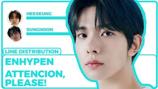 [REQUESTED] ENHYPEN - ATTENCION, PLEASE! (line distribution) ||| adorejoon
