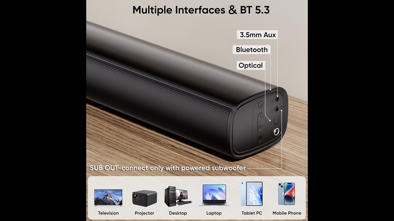 WebsLand DS6301S Soundbar Review : Compact 40W TV Speaker with