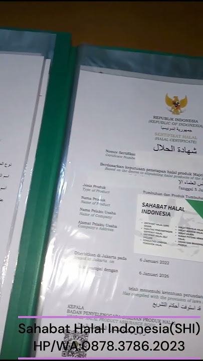 SERTIFIKAT HALAL  KLIEN SHI SUDAH JADI, TINGGAL KASIH KE KLIEN NIH