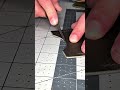 Cutting patterned black leather with sharp scissors #shorts