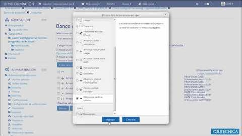Pregunta de Cuestionario Moodle: Seleccionar palabras faltantes