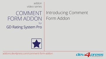 GD Rating System Pro Addon: Comment Form - Introduction