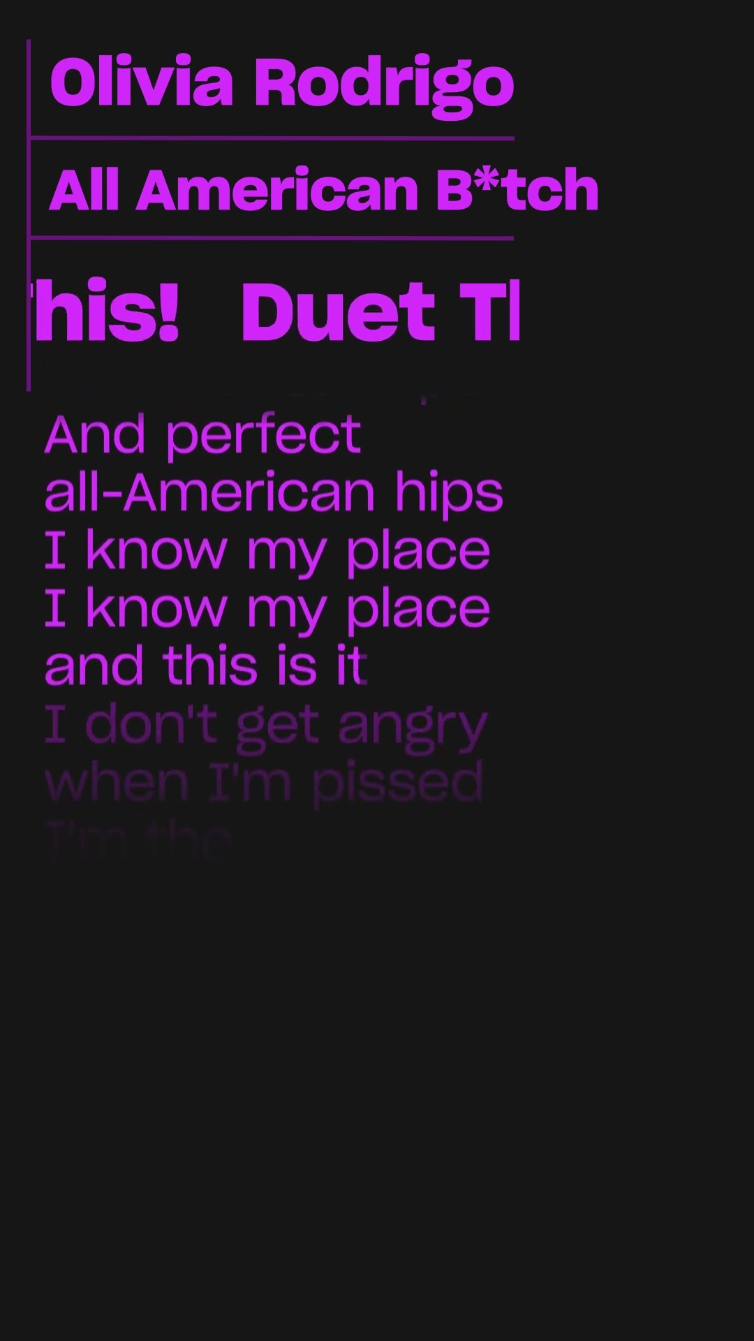 Olivia Rodrigo - all-american B*tch (Karaoke Short)