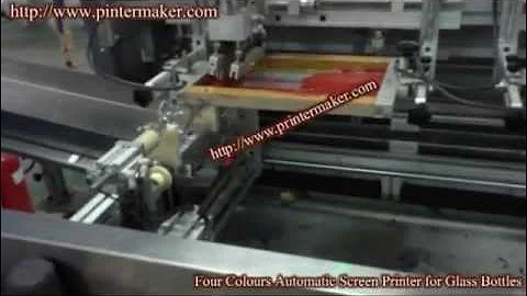 Four Colours Glass Bottles Automatic Screen Printer,Printing Glass Bottles