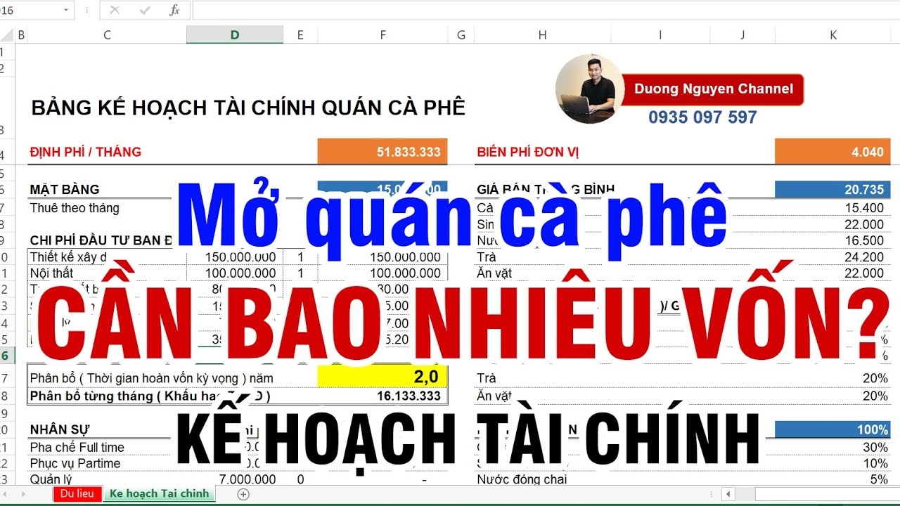 quan cafe o quan 1 2022 New Bảng tài chính quán cà phê. Mở cà phê cần bao nhiêu vốn? Cách lập kế hoạch mở quán cà phê