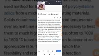 General principle and experimental procedure of solid state reaction