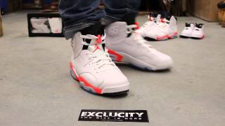 jordan 6 infrared white on feet