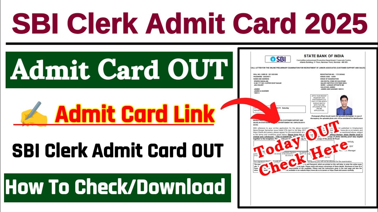 SBI Clerk Admit Card 2025 Kaise Download Kare ? How To Download SBI Clerk Admit Card 2025