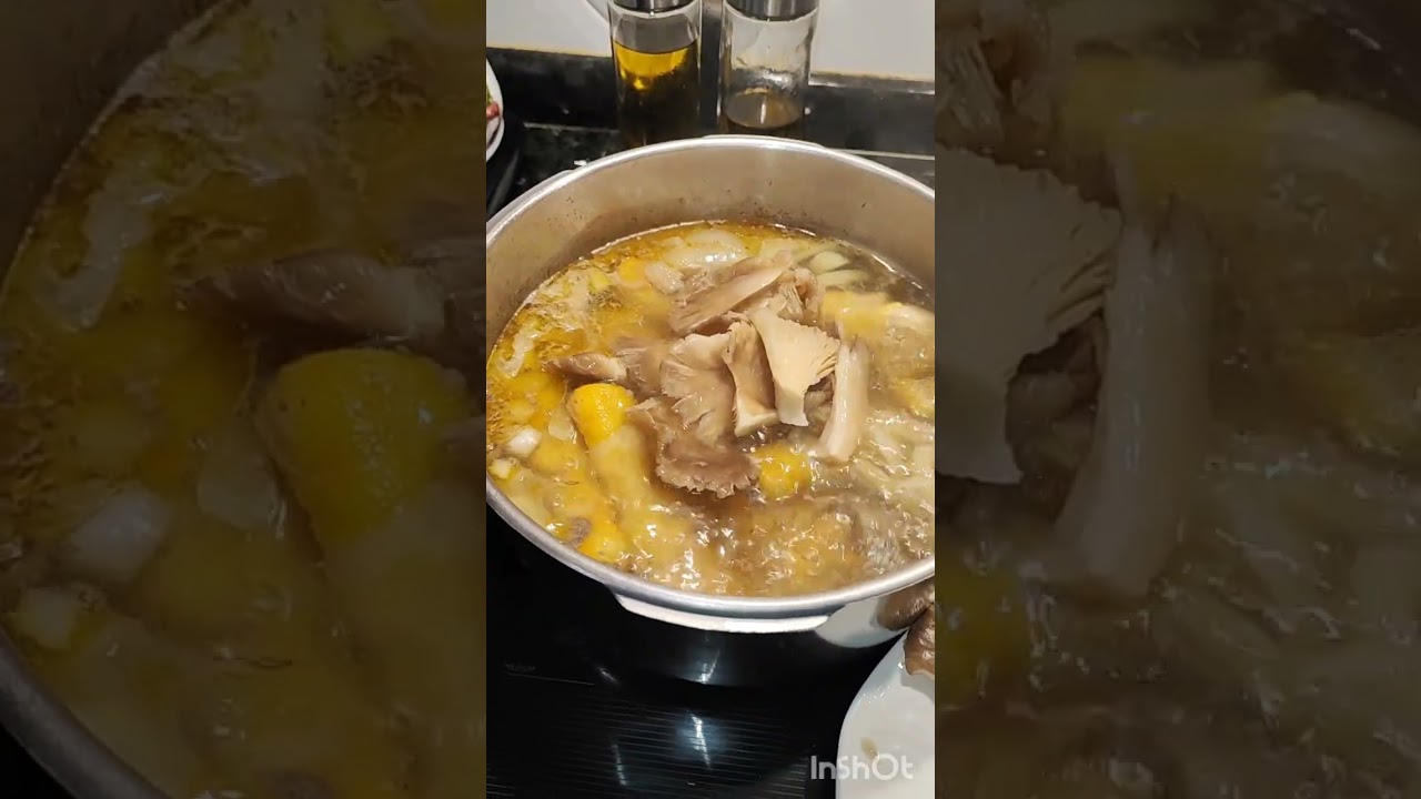 เมนูอาหารเย็นวันนี้ต้มไก่กินกับข้าวสวยร้อนๆและแจ๋วน้ำพริกหนุ่ม😋👏