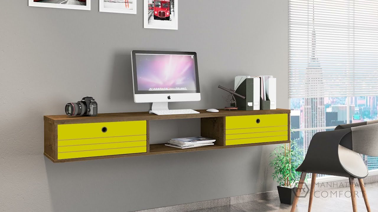 Manhattan Comfort Liberty 62.99" Floating Office Desk