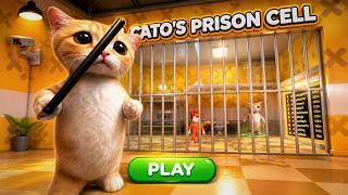 Adorable 3D Kitten Guard In Colorful Prison Game World With Playful Vibe Bright Glowing Play Button!