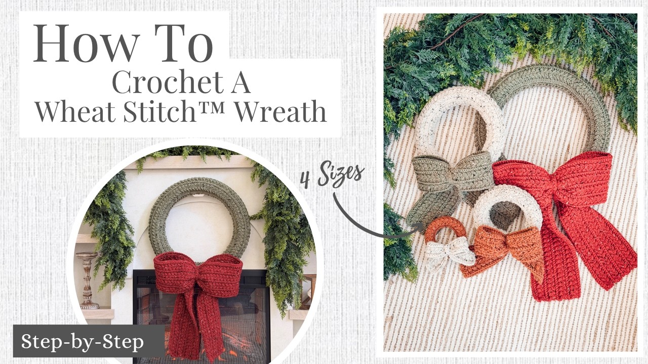 Wheat Stitch Crochet Wreath Video Tutorial