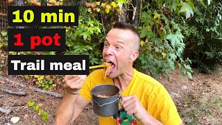10 min, 1 pot trail meal | The Best Pasta with Marinara Sauce | easy camping, hiking meals