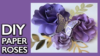GORGEOUS PAPER FLOWER TUTORIAL ANYONE CAN MAKE! Easy template you hand cut or use a cutting machine