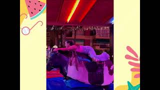 Last Night Crazy Bull Riding In Benidorm Spain Machinecal Bull Benidorm Bull