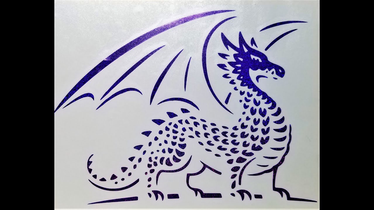 Trace & Cut Holographic Glitter Vinyl using Silhouette Software - Glitter Dragon