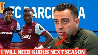 TRANSFER NEWS 🚨 WHY BARCELONA WANTS TO SIGN KUDUS AT END OF THE SEASON