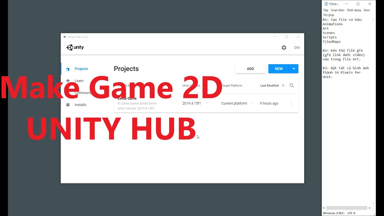 Unity Hub | #3 Lập Trình Game 2D: Thư mục cơ bản: Animations, Art ...
