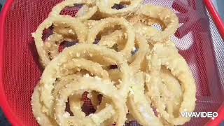 حلقات البصل ? super crunchy onion rings ?? أكل المطاعم ف البيت? بطريقة جديدة و بدون بيض?