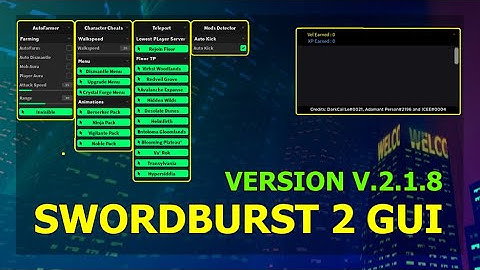 [PAID] OP SWORDBURST 2 GUI, AUTOFARM, MOB AURA, PLAYER AURA, MODS DETECTOR, WALKSPEED, AND MORE !