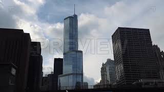 Chicago Buildings Hyperlapse From River Stock Video
