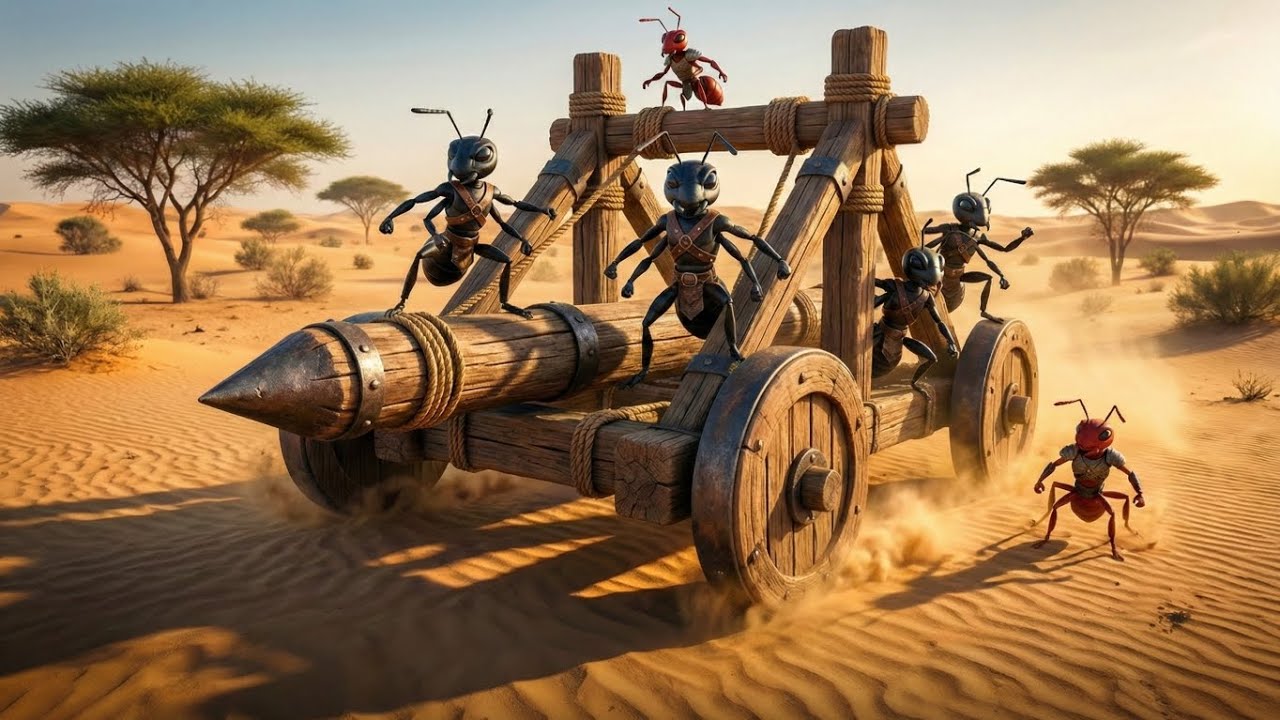 Black VS Red Ants | Epic Battle Animation | Battering Ram Siege Weapon | Black VS Red