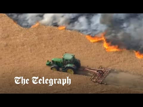 Heroic farmer ploughs through crops to prevent fire spreading at Kent farm
