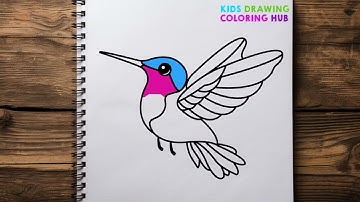 How To Draw A Hummingbird ✨🐦🌈❤️ Step By Step - Hummingbird Drawing Easy