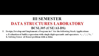 Data Structures lab experiment-5a | BCSL305 | CSE & AI-DS