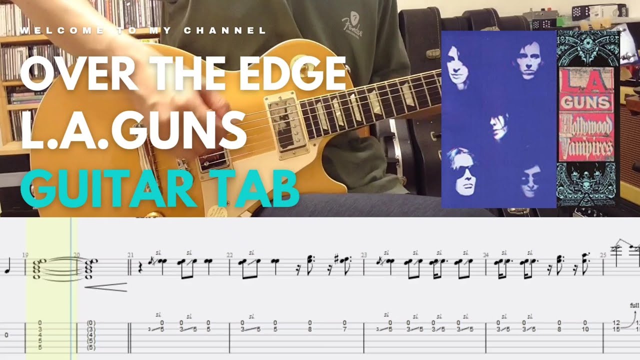 TAB〛Over The Edge - L.A. Guns│guitar cover│tabs│lesson - YouTube