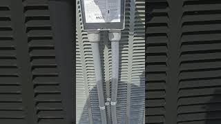 Typical HVAC unit labeling and disconnects