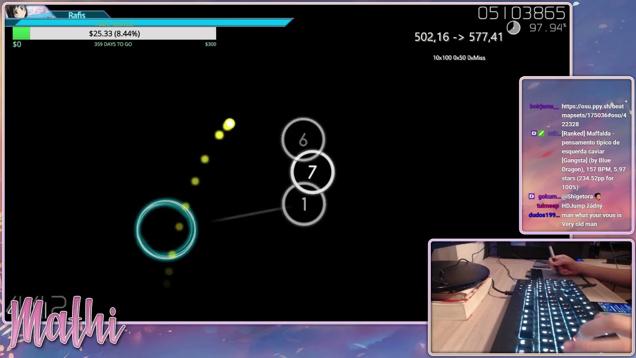 osu! | Mathi | KANA-BOON - Nai Mono Nedari [Affection] +HD,DT 98.11% FC 585pp #1