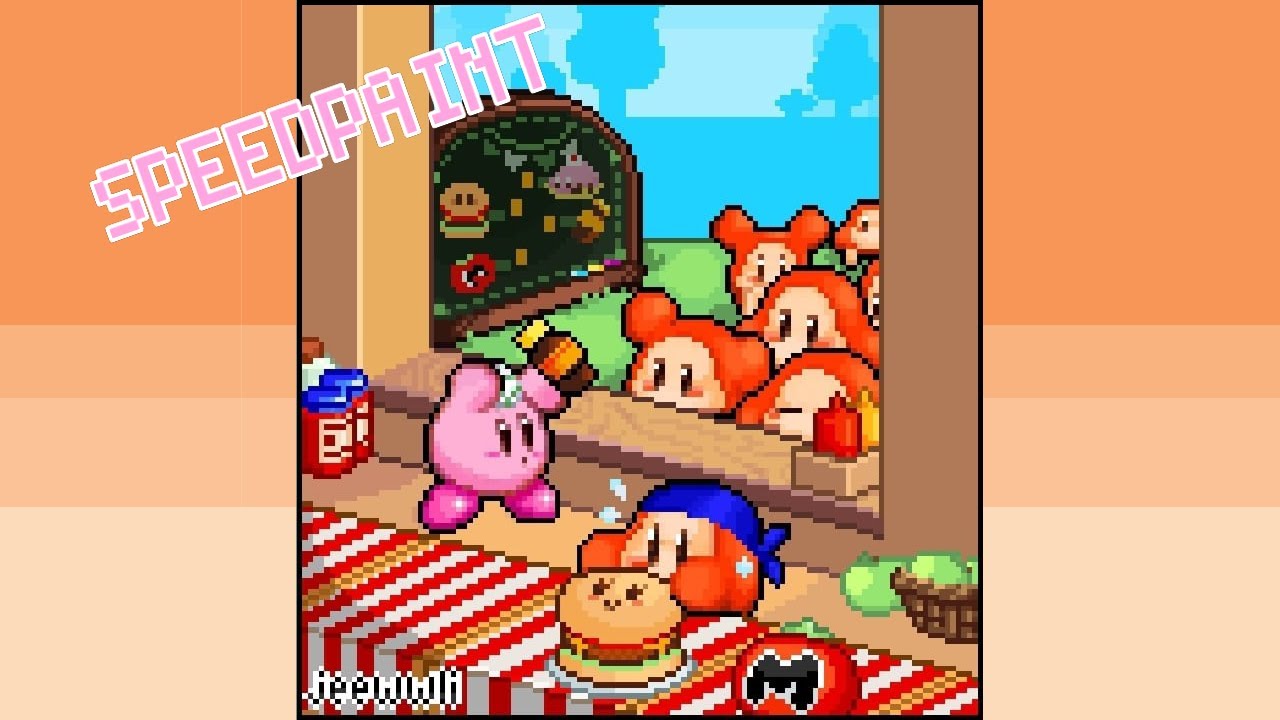Waddle Dee's Cafe 🍳 Ibis Paint X Pixel Art speedpaint 