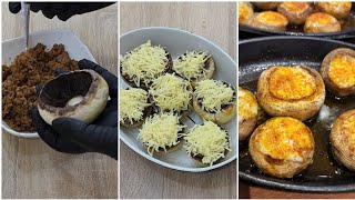 فطر في الفرن بطريقتين 🍄 des champignons farcis gratinés