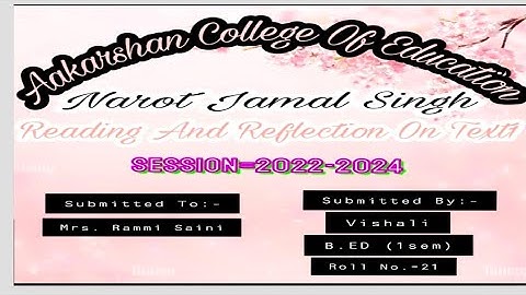 Reading and Reflecting on the Text. Power point Presentation #gndu #sem1 #like #pup #bed