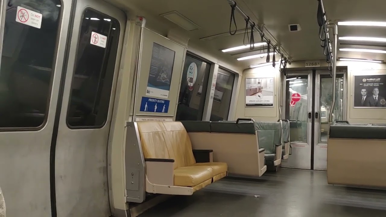 BART: Riding B2 car 1766 in the Transbay Tube