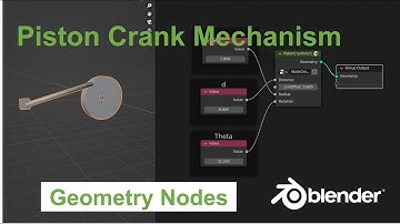 Geometry Nodes - Simple Piston Crank Mechanism (Blender 3.1.2)